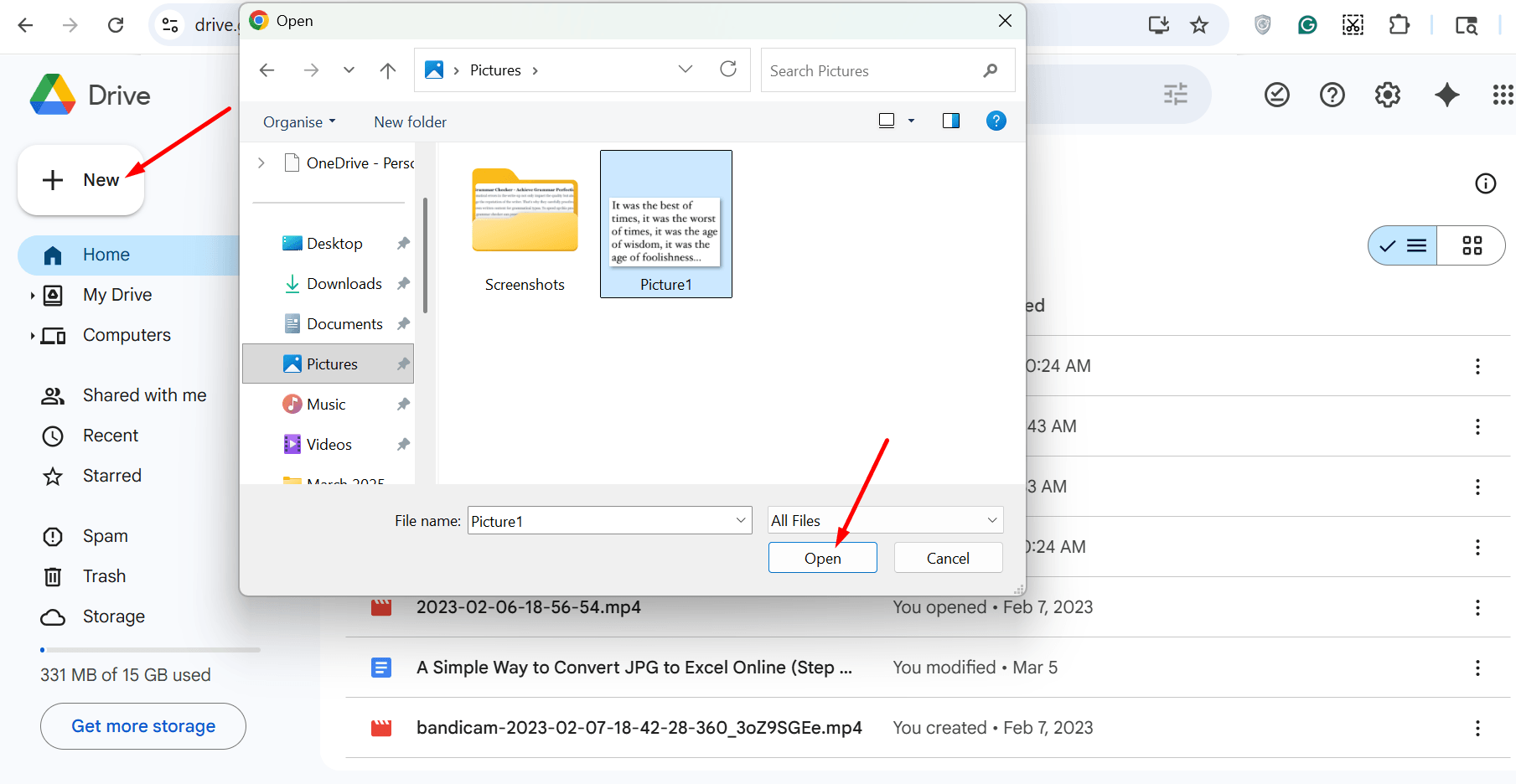 google drive input