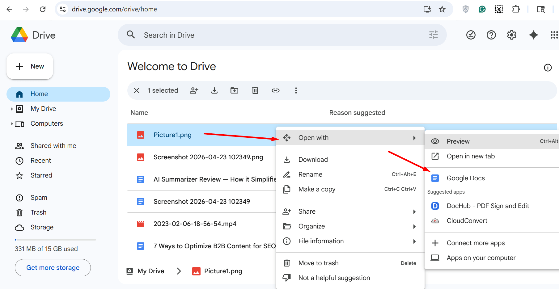 google drive step 2